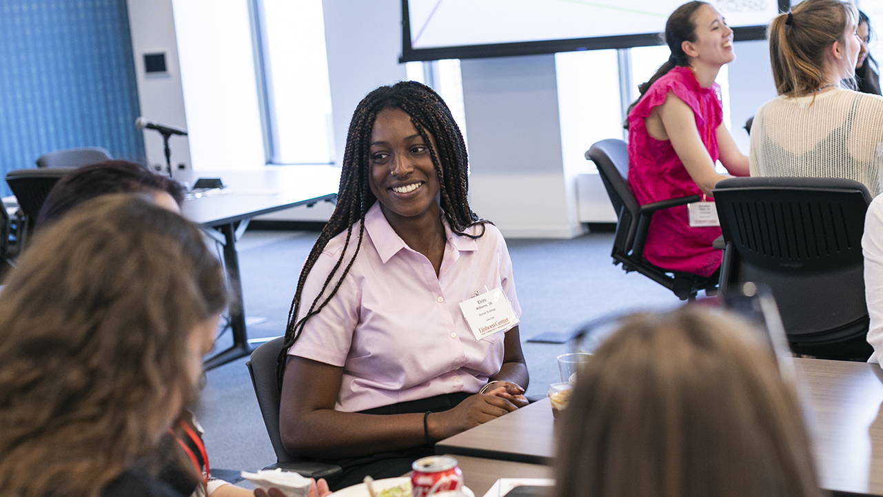 Students and alumni at the inaugural Women in Community-Engaged Leadership Symposium on June 20. Photo by Jesse Winter.