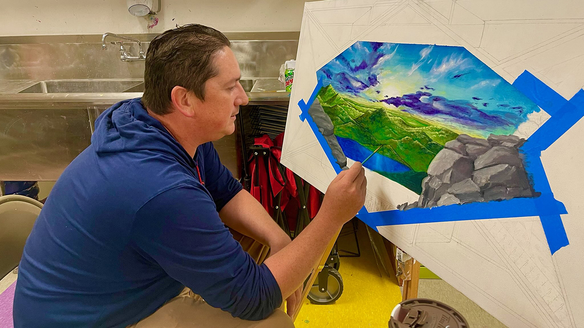 Artist Brandon Lazore is creating a digital mural about climate change in the Kettle Lakes Watershed in collaboration with New York State Water Resources Institute and  the Cortland-Onondaga Federation of Kettle Lakes Associations
