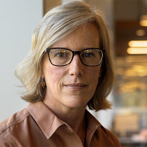 Katherine McComas ( PhD '00, Vice provost for engagement and land-grant affairs and Professor of communication in the College of Agriculture and Life Sciences) in the Department of Communication, CALS, Mann Library building.