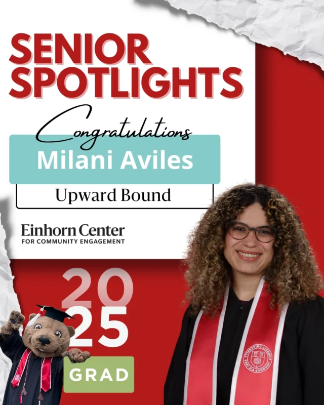 Today's senior spotlight is on Milani Aviles '25 from @cornell_upwardbound!

A biological sciences major in @cornellcas, Milani says, “I joined the Upward Bound team my sophomore summer, and I'm forever grateful that I did. Getting to know the students, offering them advice, and seeing their personalities shine has been an incredibly rewarding experience."

"Beyond the students, the staff has been incredibly kind and supportive. Liz and Kate have been amazing mentors, always 
encouraging my aspirations, even when it meant I couldn't return for another summer. My fellow student staff members have also helped foster an inclusive, safe environment that makes Upward Bound so special. This experience has not only allowed me to support and guide students but has also helped me mature and gain a stronger sense of self. "

Congratulations, Milani!

#cornell #cornelluniversity #community #communityengagement #cornellscl #leadership #studentleaders #cornell2025 #classof2025
#collegegrad